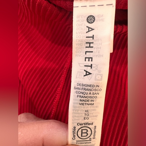 Athleta Salutation Stash Rib Flare Pants XL Red Pockets Yoga Studio Lounge comfy - Picture 4 of 9